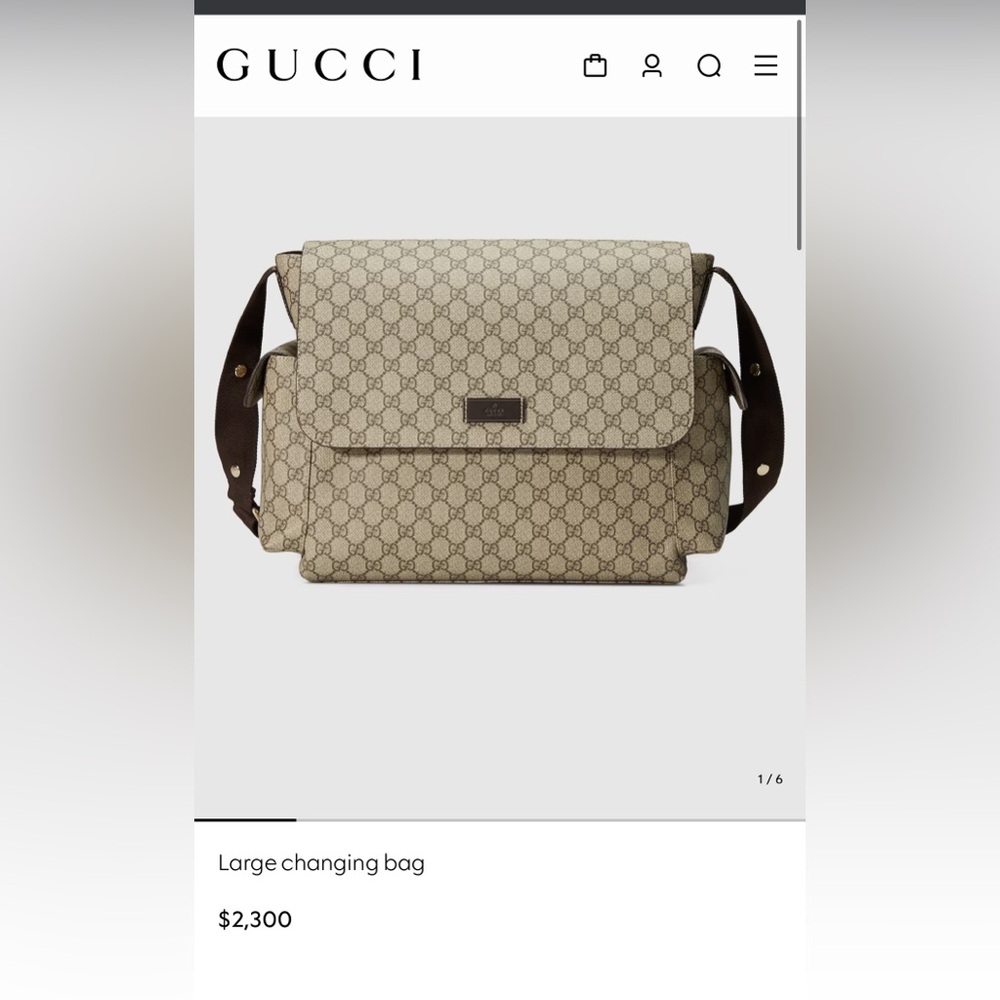 Gucci large changing diaper bag